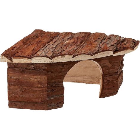 Accessoire pour cage à rongeurs - Jouet idéal pour lapins nains, cochons d'Inde, rats, gerbilles, porcs-épics et petites tortues, en bois naturel (1/4)