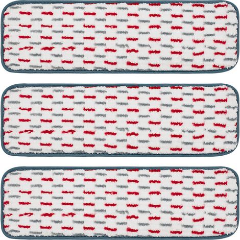 Lot de 3 serpillères de rechange durables et réutilisables pour serpillère électrique Lavables durables et rentables（rouge） (1/5)