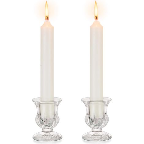 Chandelier Bougeoir Verre Decoratif - Lot de 2 Petite Bougeoir Mariage Noel Decoration Maison, Supports pour Bougies Coniques Centre de Table Salon (1/5)