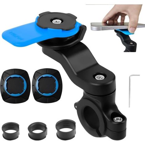 Motorcycle Phone Holder, Bicycle Handlebar Mount, 360° Rotating Bicycle Phone Holder, Bicycle Accessories (1/5)