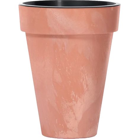 Pot de fleurs cubique mince en terre cuite effet béton DCUS280E (1/5)