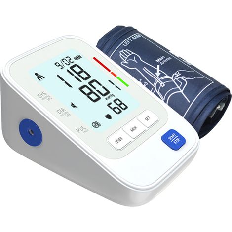 Tensiomètre bras écran LCD large automatique numérique avec brassard ajustable pour usage domestique (1/2)