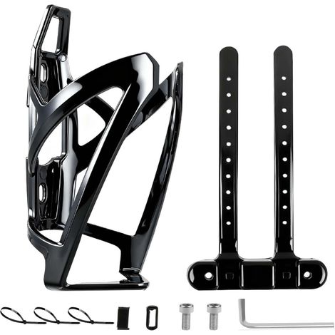 Fahrradflaschenhalter, leichter und robuster Flaschenhalter mit Gurten für Schläuche bis zu 22-55 mm Durchmesser für Mountainbikes und Rennräder (Schwarz) (1/5)