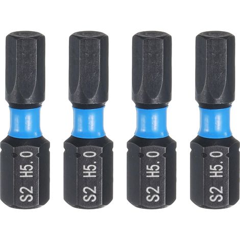4pcs H5.0 Embout de Tournevis Hexagonal 1/4" Tige Hexagonale 25mm/1" Longueur Magnétique Embouts Acier S2 Forets de Tournevis et de Perceuse Électrique (1/5)