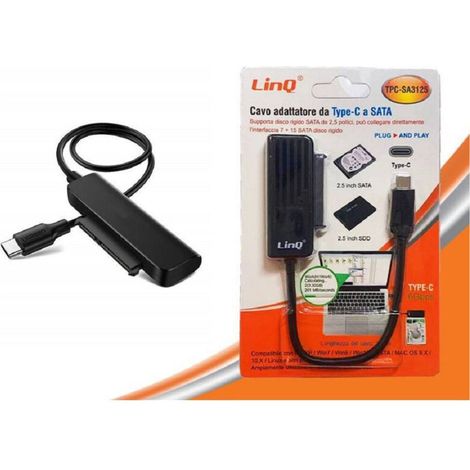 Adaptateur convertisseur USB Type-C vers SATA vers disque dur 2,5" 15 broches TPC-SA3125