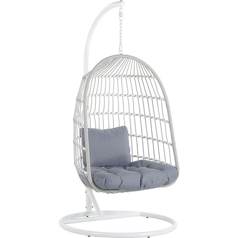 Hanging Chair with Stand ALLERA Metal White
