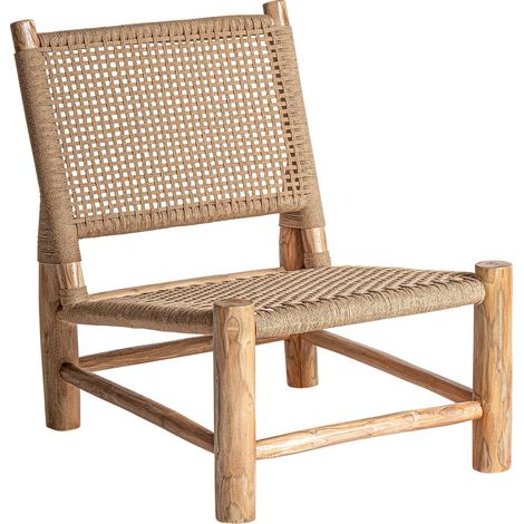 Fauteuil Mouzaki marron style vintage en teka - Brun teka élégant et authentique (1/5)