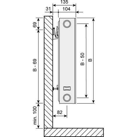 Purmo Plan Kompaktheizkörper Typ 22 550x500mm F09220550501030 (1/5)