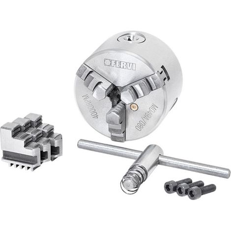 Mandrino autocentrante per tornio FERVI M049A/080 di precisione - 3+3 griffe - Ø 80 mm - ghisa (1/3)