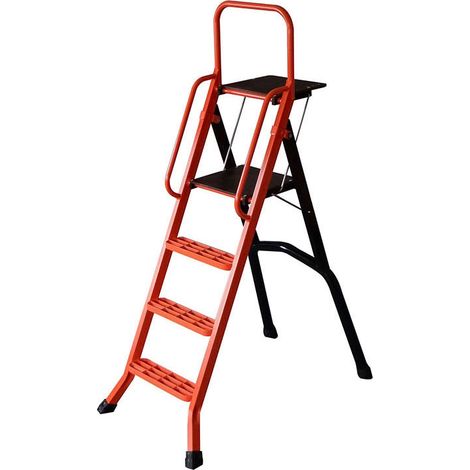 Mondelin – Escabeau alu 5 marches caillebotis – Hauteur de travail max 2700 mm – Charge 150 kg – Conforme norme EN131 (1/2)