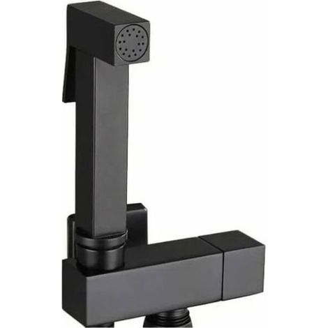 Kit Douchette WC, Noir Pulvérisateur de Bidet à Main en Laiton Bidet Pulvérisateur Mural Douchette WC Kit Complet pour Nettoyage Salle de Bain, Hygiène Personnelle, G1/2 (1/4)