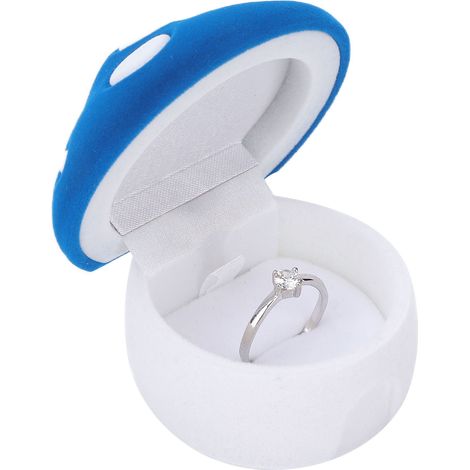 Boîte de rangement portable champignon bleu - Organisateur de bijoux pour colliers, bracelets et boucles d'oreilles (1/5)