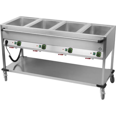 Bain marie mobile électrique GN 4-1/1 commande sur le côté long avec étagère basse RM - BMPD 4120 - RM Gastro