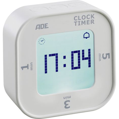 Elektronischer Timer von ADE, bis zu 99 Minuten 59 Sekunden, 6,5 x 3 x 6,5 cm, weiß (1/2)