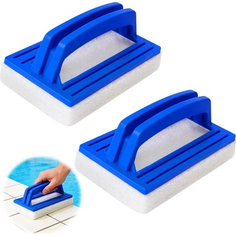 Brosse Ligne d'eau Piscine, 2 Pièces Brosses de Nettoyage Piscines avec Eponge, Brosses Éponge de Piscines, Brosse de Piscine avec Poignée, pour Carrelage, Spa, Cuisine, Salle de Bain (1/5)