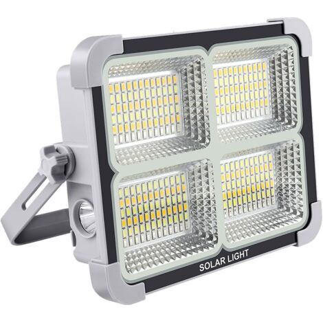 Projecteur LED Rechargeable 150W,Fosingut Portable Lampe Chantier avec Panneau Solaire Batterie Rechargeable/6 Modes/Aimant/11000mAh Power Bank/Étanche Lampe de Travail Pour Camping,Pêche,Urgence (1/5)