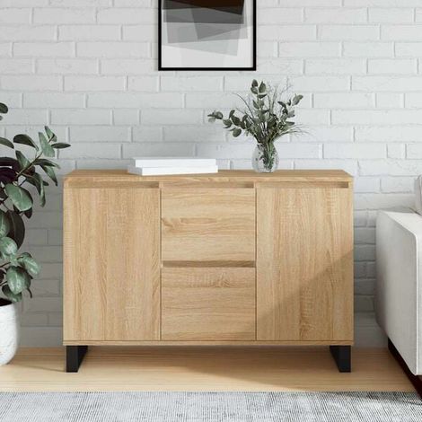 Buffet de Rangement chêne sonoma 101,5x35x70 cm Bois d'Ingénierie, Design Moderne, pour salon et salle à manger (1/5)