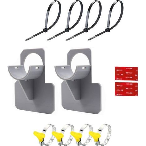 Support de tuyau de piscine (2 pièces), supports de tuyaux de piscine, accessoires de piscine hors sol, accessoires de piscine, accessoire anti-affaissement des tuyaux (gris) (1/5)