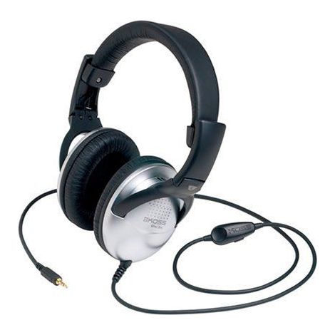 Koss UR29 Cuffie cablate per DJ, cuffie ad archetto chiuso, cuffie over ear, pieghevoli, regolabili, controllo del volume per la musica, qualità dei bassi, jack da 3,5 mm, nero/argento (1/2)