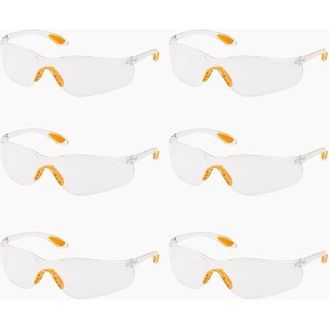 6 Pièces Lunettes de Sécurité , Transparentes Anti-Buée Lunette de Protection pour L'Industrie, le Laboratoire Travail (1/5)