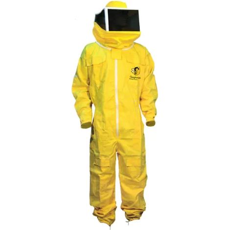 Art.234 Tuta apicoltura cotone 100% maschera quadrata staccabile S-XXXL - Giallo - XXXL