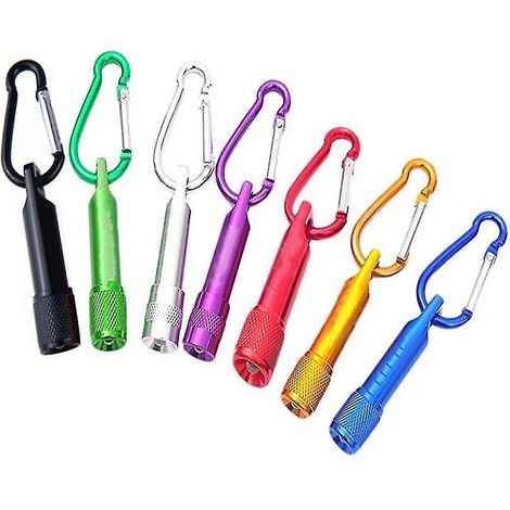 Taschenlampen-Schlüsselanhänger (7er-Set), Mini-Taschenlampe mit Karabinerhaken, tragbar und farbenfroh, ideal zum Wandern, Klettern und für Geburtstagsfeiern. (1/5)