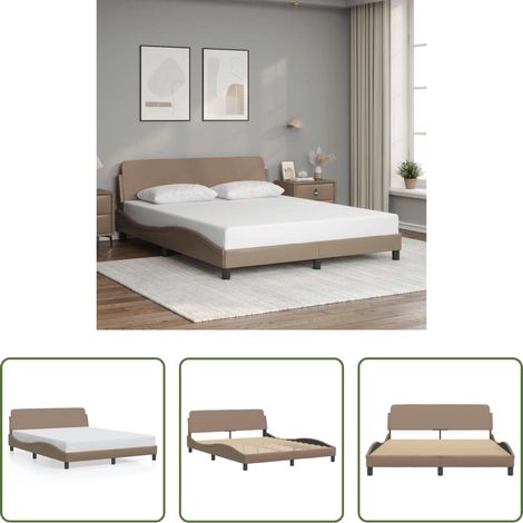 Cadre de lit - Cadre de lit Dover cappuccino 160x200 cm similicuir (1/5)