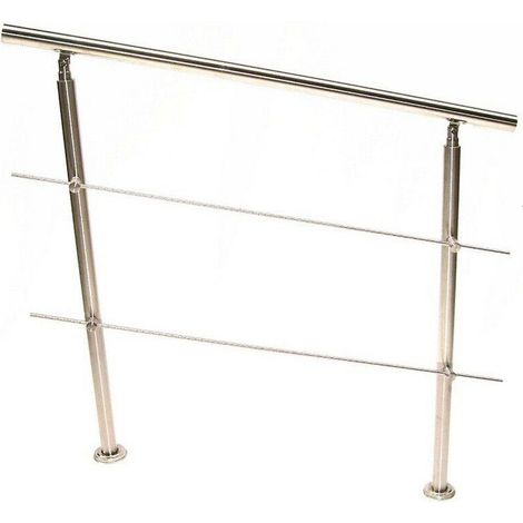 Edelstahl Treppengeländer 120 Handlauf Geländer Balkongeländer 2 Querstäbe 57208 (1/5)