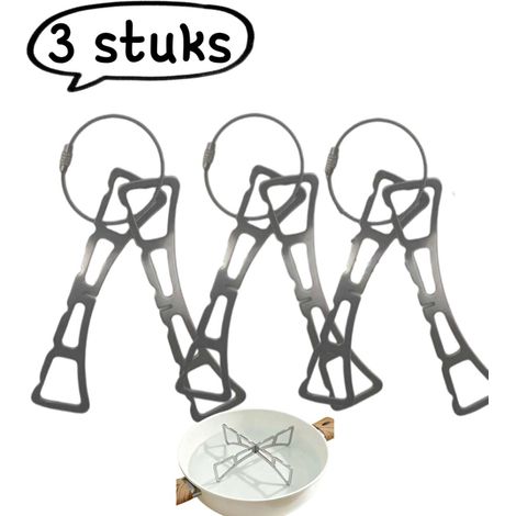 support vapeur croisé en acier inoxydable lot de 3 pièces pour camping maison cuisine dessous de plat support de cuisson support de camping portable couleur argent (1/5)