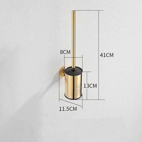 Brosse WC Murale dorée en Acier Inoxydable Rond pour Salle de Bain (doré) (1/4)