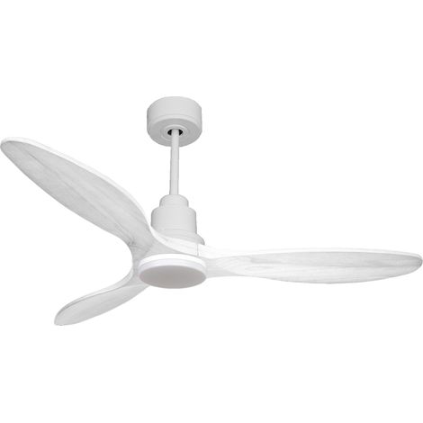 Ventilatore da soffitto Reversibile Termostato Dimmabile Wifi Motore CC Tetti inclinati Telecomando Luce a tre toni Hypersilence Memoria Shopify Vendible (AUTOMATICO) PURLINE SantoriniD132C04LED64460 (1/5)