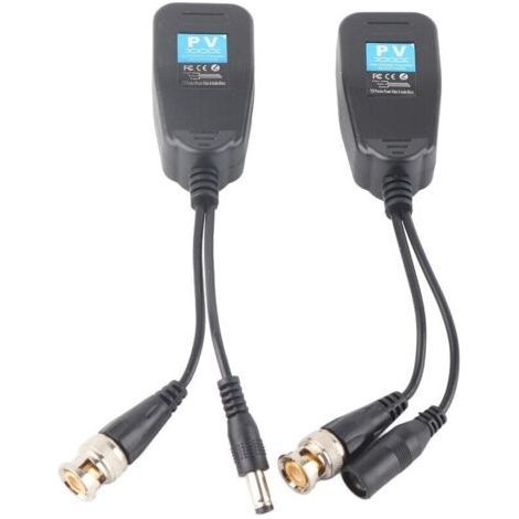 Balun video passivo HD-CVI/TVI/AHD con connettore di alimentazione e trasmettitore dati RJ45. (1/4)