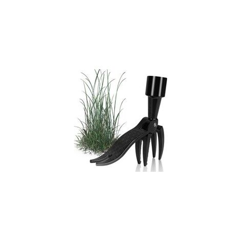 Désherbeur manuel à pédale en acier, outil de désherbage sur pied à 4 griffes pour arracher les racines, outils de jardinage pour pelouse et jardin. (1/4)