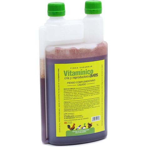 FINCA CASAREJO Vitamínico Cría 1 L – Complemento líquido con vitaminas, minerales y aminoácidos para Aves de Corral – Apoyo nutricional en reproducción y Crecimiento