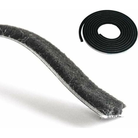 – Joint brosse non adhésif noir – Étanchéité pour portes et fenêtres coulissantes – Dimensions 14mm x 4mm x 10m – Installation facile sans colle (1/2)