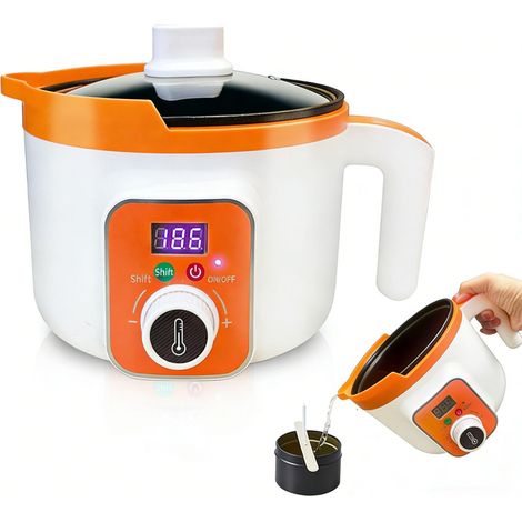 Fondoir à cire électrique avec écran LED, fondoir numérique pour cire de bougie avec bec verseur, machine à bougies à température constante (1/5)