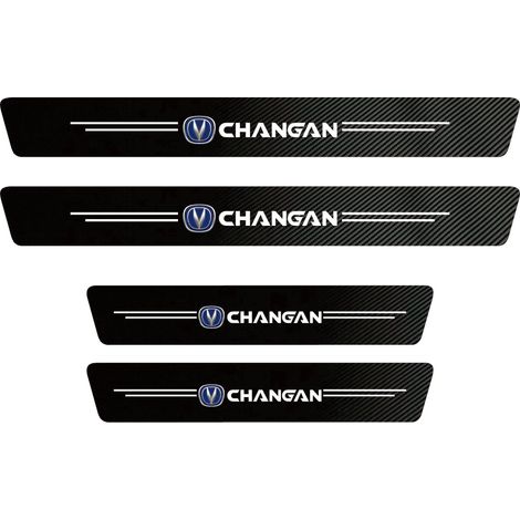 (4 pièces) Protection de seuil de porte en cuir et fibre de carbone, compatible avec Changan UNI-K CS35 CX70 CS85 CS55 CS75 CS15 F70 Alsvin Star (1/4)