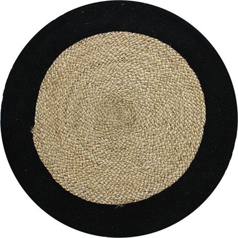 Tapis rond en jute et coton 70cm – Épaisseur 10mm – Artisanale – Entretien facile avec aspirateur ou chiffon humide – Thedecofactory