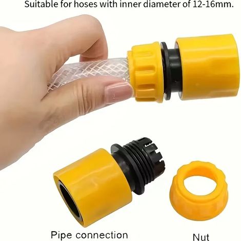 Kit de 3 pièces : adaptateur de tuyau d'arrosage à connexion rapide (connecteur double mâle 1/2 pouce) pour système d'irrigation et entretien de pelouse. (1/3)