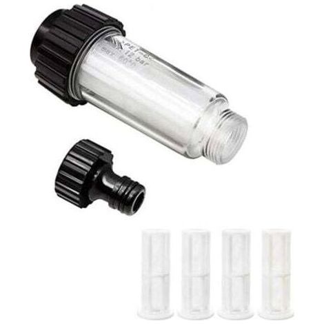 Kit de filtres à eau 3/4" Préfiltre à eau avec 4 filtres et adaptateur rapide pour nettoyeur haute pression, pompe de jardin, arrosage de jardin, camping-car (1/5)