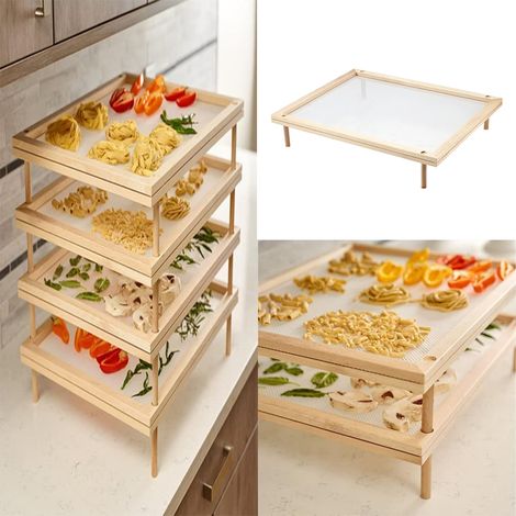Séchoir à pâtes, séchoir à herbes, séchoir alimentaire empilable pour la cuisine domestique, déshydratation des aliments et des légumes (1/3)