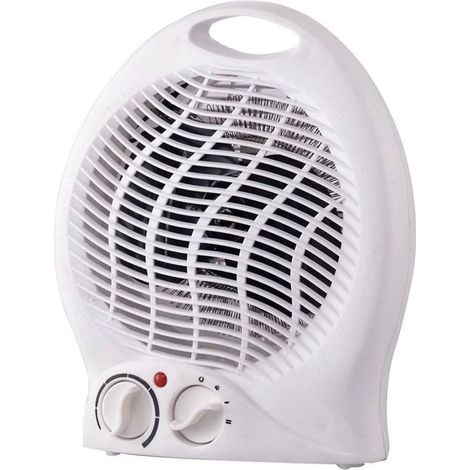 Bakaji Caldobagno Stufa Elettrica Potenza 2000 Watt Termoventilatore 2 Potenze con Termostato Regolabile + Funzione Ventilatore Freddo e Manico per il Trasporto Dimensione 13 x 13 x 29 cm (Bianco) (1/5)