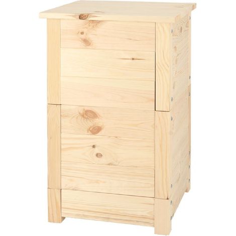 Esschert Design – Lombricomposteur naturel compact – 3 plateaux empilables – Résistant aux intempéries et UV – Compostage sans odeur