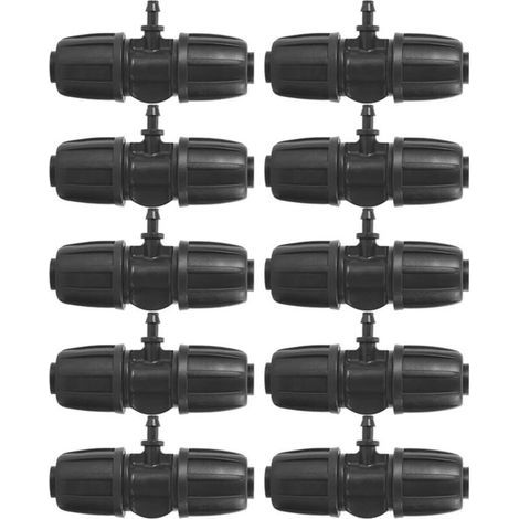 0pcs High Quality 16mm to 4/7 Barbed Tee Connector Garden Lock for PE Hose Garden Irrigation