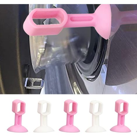 Arrêt Porte Machine à Laver - Support Ventilation Anti-Odeurs, 10 Pièces Blanc Rose, Matière Caoutchouc Doux, Hauteur 5cm (1/5)