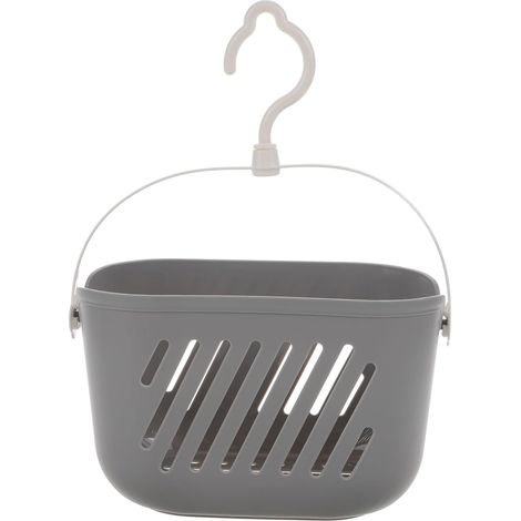 Shower Storage Basket Hook Gray Plastic Hanging Organizer (1/5)