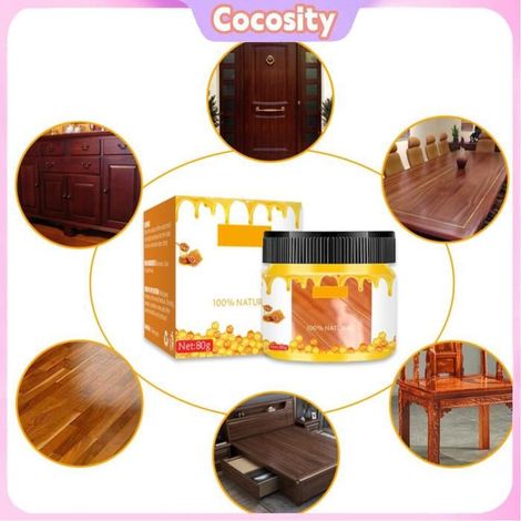Cocosity Cire d'abeille d'assaisonnement pour bois Vernis à cire d'abeille pour assaisonnement du bois, pour deco lit Noir (1/5)