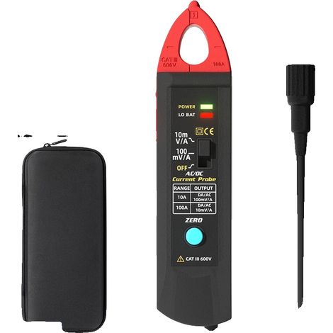 Adaptador de pinza amperimétrica, medición CA/CC de 10 mA a 100 A, tamaño de pinza adecuado para conductores de 30 mm, compatible con osciloscopio, aislamiento galvánico para mayor seguridad, certific (1/5)