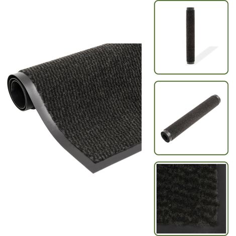 Paillasson rectangulaire 40 x 60 cm Noir - Tapis D'entrée - Paillasson Intérieur - Antidérapant - Nettoyage Facile - Entrée Maison (1/5)
