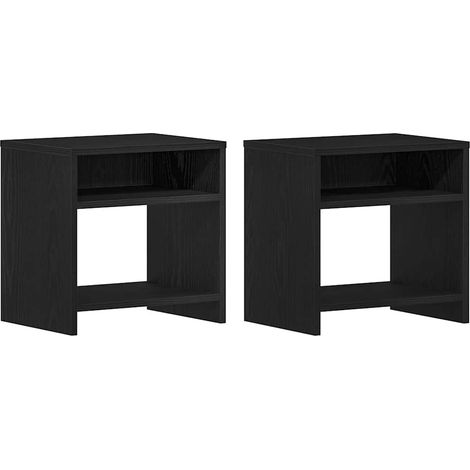 Maison Exclusive - Nachttische 2Stk. Schwarz Eichen-Optik 40x30x4